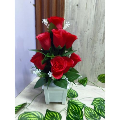 product_image_name-Decor-Nordic Table Top Artificial flowers rose- red-3