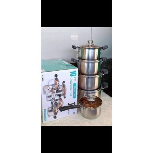 product_image_name-JP-10pcs Stainless Steel Cookware Set-1