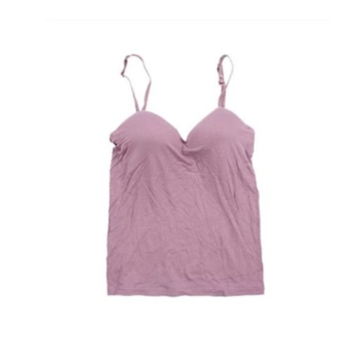 Fashion (Lavender)Padded Bra Tank Top Women Modal Spaghetti Strap