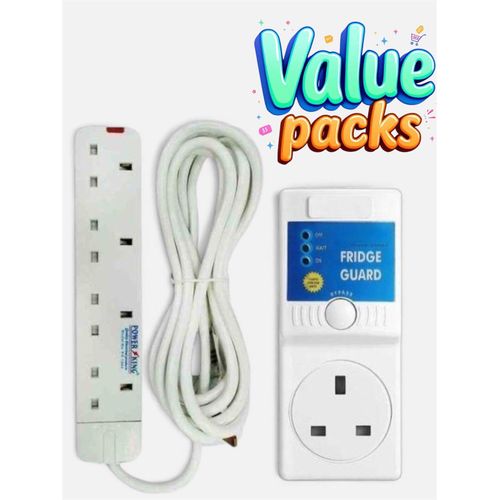 product_image_name-Power King-sweet home 4 way power extension with long cable//plus free fridge guard-1