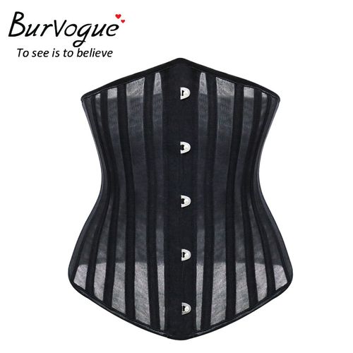 Fashion Burvogue Women Breathable 24 Steel Boned Corset Thin Mesh Underbust  -Black @ Best Price Online