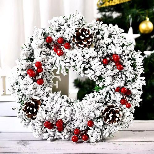 product_image_name-Generic-32cm Snow Flocked Wreath-1