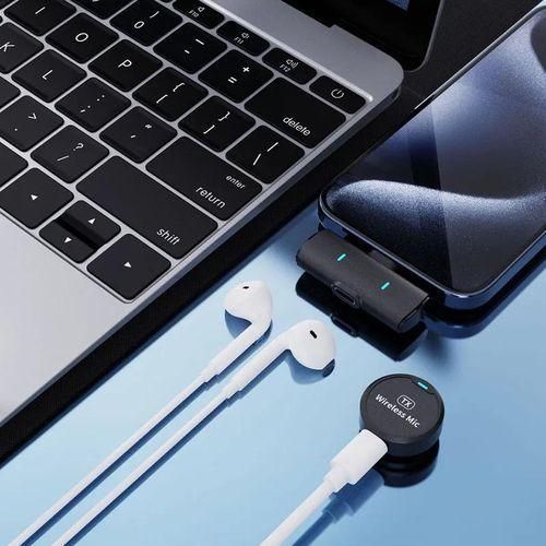 product_image_name-TX-Type C Wireless Microphone Button Magnetic Microphone With Large Capacity Long Endurance Professional Wireless Microphone(Type  C phones)-2