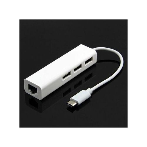 product_image_name-Generic-Type-c 2.0 / 100mbps Rj45 Lan Adapter With 3port USB 2.0 Hub-2