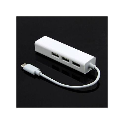product_image_name-Generic-Type-c 2.0 / 100mbps Rj45 Lan Adapter With 3port USB 2.0 Hub-3