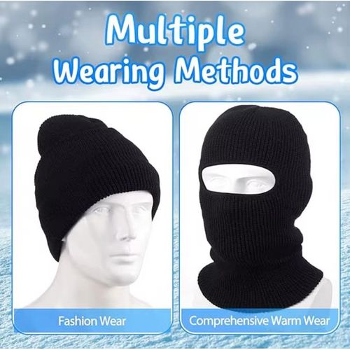 product_image_name-Fashion-Windproof Thermal Balaclava Warm Full Face Knit Ski Mask & Helmet Liner for Winter Sports FM-11 Thick Sweater Neck Gaiter Anti-Cold Acrylic Knitted Elastic BLACK-8