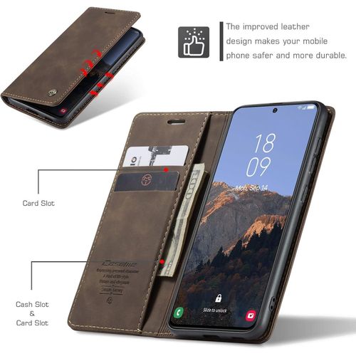product_image_name-Generic-CaseMe Luxury Edition Retro Leather Wallet Case for Samsung A16 – Stylish PU Leather, Card Slots, Zipper Storage & Magnetic Flap-2