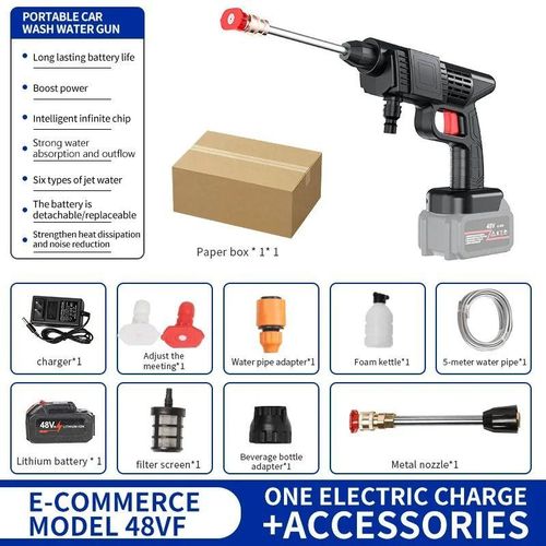 product_image_name-Generic-12V to 96V Rechargeable Car Washer Gun for Outdoor Power Cleaning-2