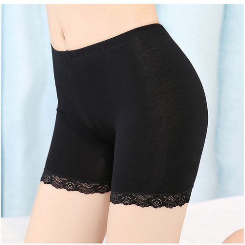 Sexy Lace Safety Shorts Women High Waist Seamless Cotton Boyshorts Panties  Female Spandex Slimming Shorts Boxers For Ladies