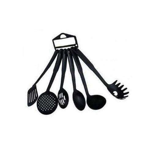 product_image_name-Generic-6 Piece Non-Stick Cooking Spoons Set - Black-1
