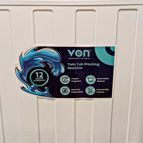 VON VALS-75BWY Twin Tub Washing Machine - 7.5Kg (1YR WRTY)