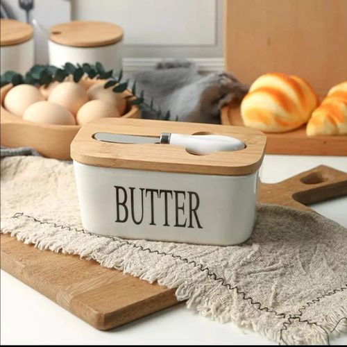 600ml Butter Dish with Lid Ceramics Butter Keeper Container with