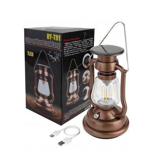 product_image_name-Generic-Retro Lantern Super Bright Rechargeable LED Solar Camp Light With A Hand Crank-1