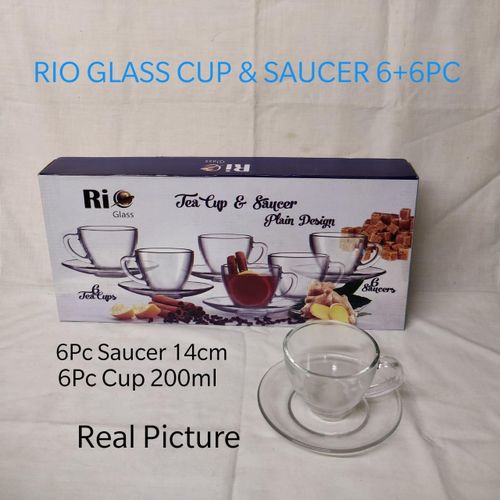 product_image_name-Rio-Glass Cup & Saucer 6+6Pcs Size: 200ml  -1