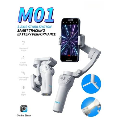 product_image_name-Generic-Handheld tree-axis Smart Gimbal with anti shake face tracking M01 photography stand for live broadcast and selfie Gimbal stabilizer -4