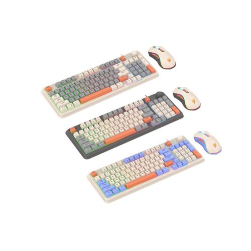 K820 RGB Gaming Keyboard & Mouse Combo, Wired LED Backlit Mechanical Feel Keyboard Set for PC & Laptop