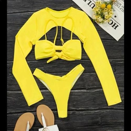 product_image_name-Fashion-Yellow 3 piece bikini set-4