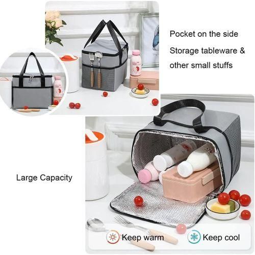 product_image_name-Generic-Portable Lunch Bag Food Thermal Cooler Lunchbox With Shoulder Strap Insulated Thermal Bag Cooler Warm Keeping Lunch Box-3
