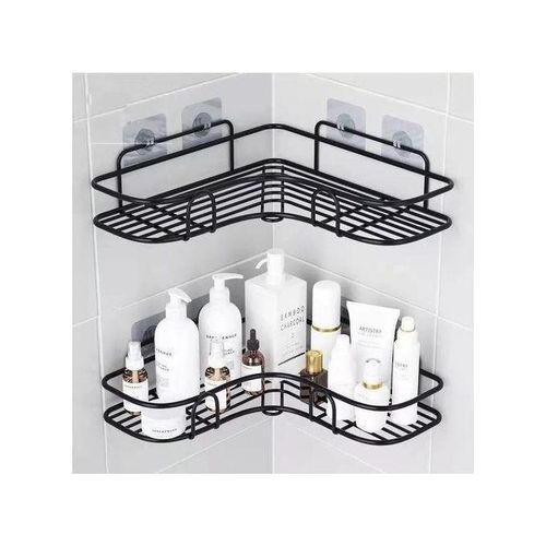product_image_name-Generic-2PCs Metallic Corner Bathroom Shelf  or Multipurpose Shelf with Adhesive -2