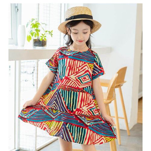 Generic 120cm Children s Wear 2018 Summer New Girls Short sleeved