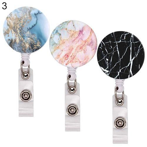 Generic 3Pcs Portable Marble Retractable Badge Holder Reel Key ID @ Best  Price Online