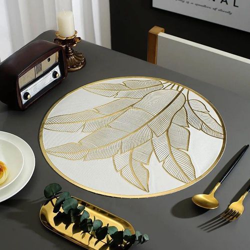 product_image_name-Generic-Golden Luxe – Premium Waterproof & Heat Resistant Table Mat Set (6 pcs)-1