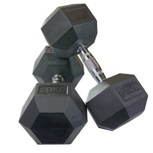 product_image_name-Generic-20kg Pair Fixed(Hexagon Shaped) Rubber Dumbbells-3