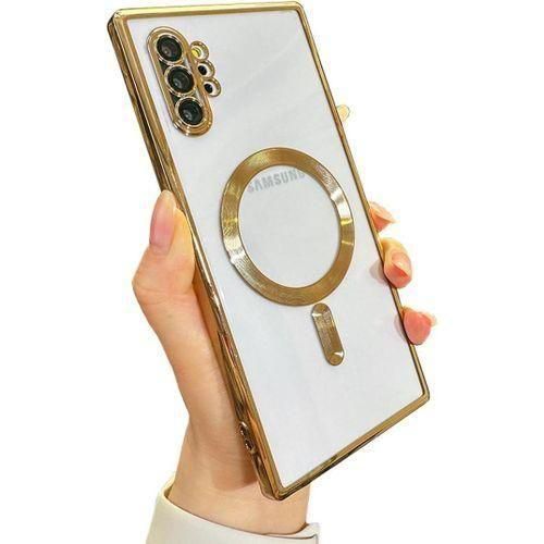 product_image_name-Generic-Samsung Galaxy Note 10 Plus Case Magnetic Support MagSafe Charger Wireless Anti-Scratch Shockproof Plated Clear Full Camera Protection Phone Cover Gold Protective Phone Cover-1
