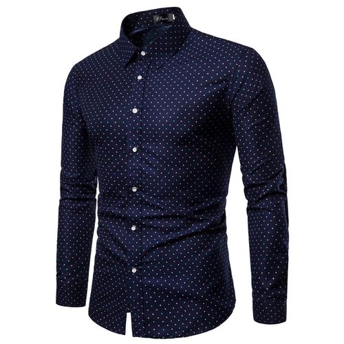 Fashion Men'S Button Shirt Men Casual Print Shirt Long Sleeved Shirts ...