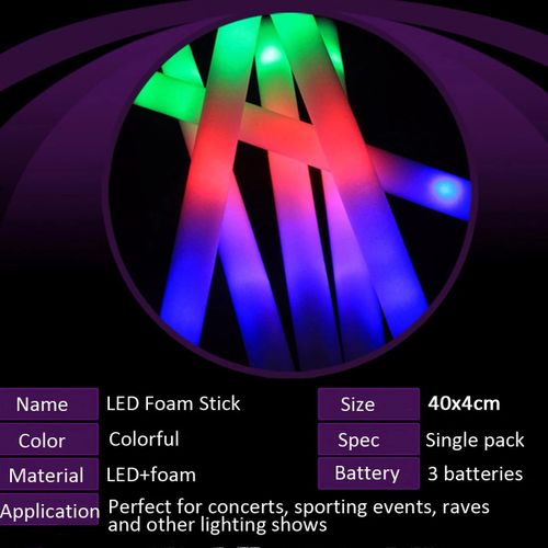 Cheap LED Foam Sticks Flashing Glow Sticks Party Supplies Light Up Batons  Wands Glow in the Dark for Wedding Party Raves Concert