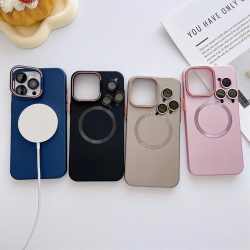 product_image_name-Generic-Magnetic Stand Luxury Phone Case with MagSafe Magnetic Ring, Hybrid Protection, and Elegant Slim Fit for iPhone 14 Pro - Dark Brown-3