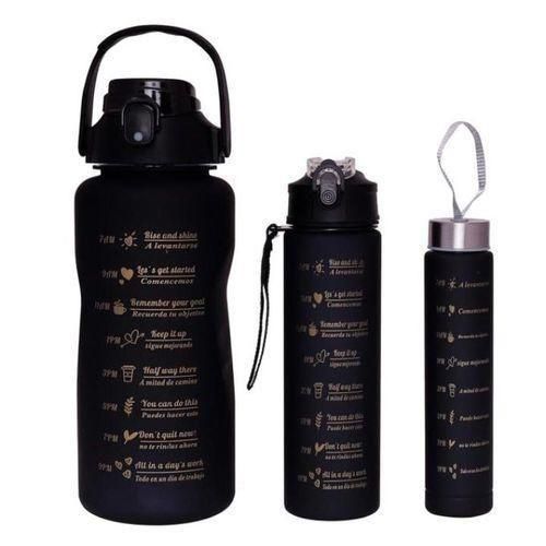 product_image_name-Generic-3Pcs Motivational Sports Bottle, BPA-Free Sports Bottle, Motivational Flask, Large Capacity- 2L+900ML+300ML-3
