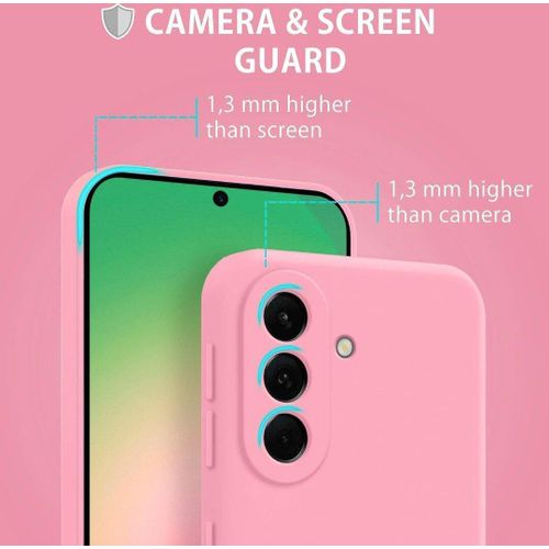 product_image_name-Samsung-Galaxy A25 5G Original Liquid Silicone Phone Case - Protective Soft-Touch Cover with Anti-Slip Grip (Pink)-4