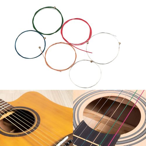 Generic 6x Guitar Strings Colorful For Folk Guitar Beginner Best