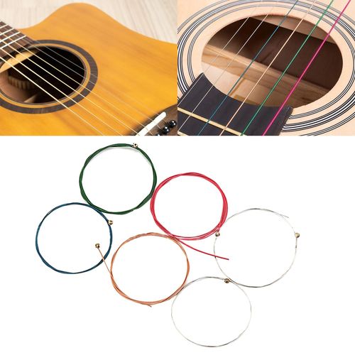 Generic 6x Guitar Strings Colorful For Folk Guitar Beginner Best