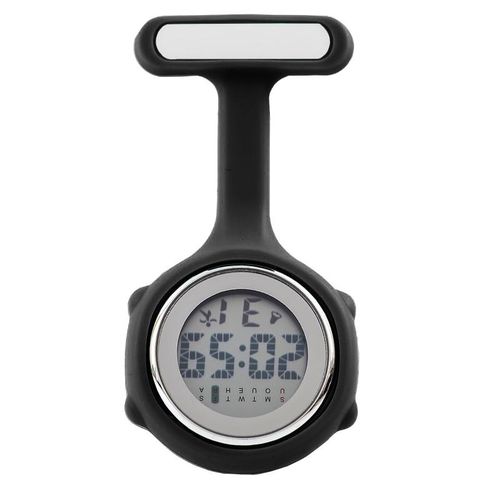 Generic Nurse Fob Watch Silicone Clip On Watch For Nurses Black