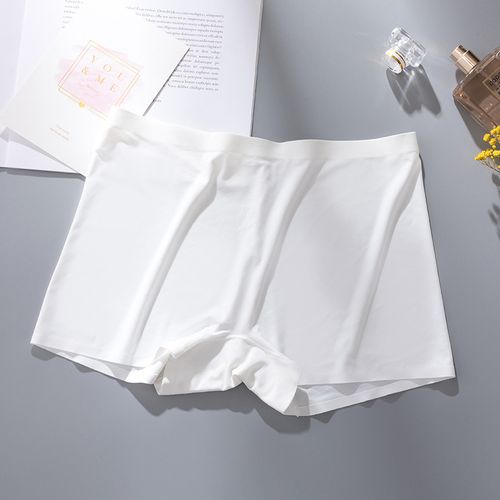 Fashion (White)Ice Silk Seamless Boxer Briefs Women's Underwear Pure Cotton  Crotch Ladies Underwear Boxer Briefs Plus Size 5 Colors DOU @ Best Price  Online