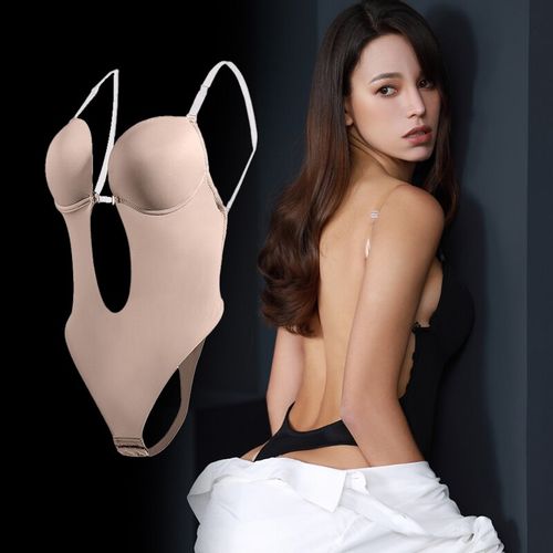 Backless Shapewear Sexy Lingerie Thong Bodysuit Push Up Bra