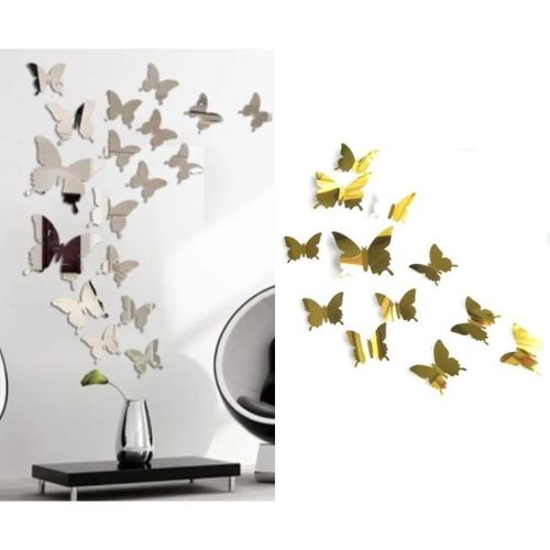 product_image_name-Generic-3D Butterfly Wall Decor Decoration Reflective Mirror Like Stickers-1