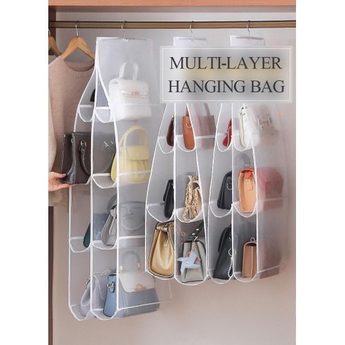 product_image_name-Generic-6 Pocket Hanging Handbag Organizer for Wardrobe Closet-3