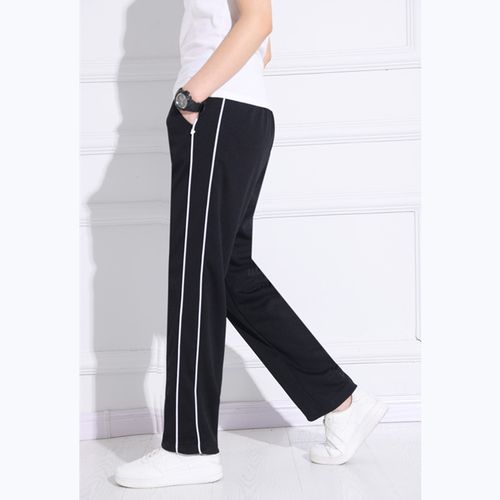 Black joggers white stripe mens 2025