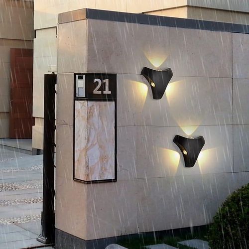 product_image_name-Generic-3 Way LED Light wall light/Triangle shape light outdoor lamp(Black)-5