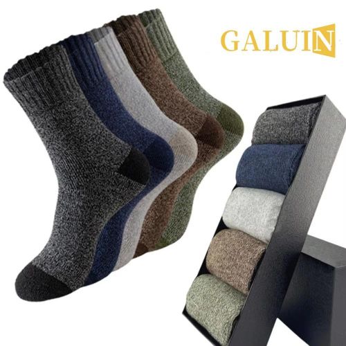 product_image_name-GALUIN-5pcs Men's winter socks with plush and thickened heat storage and warm towel socks mid-tube terry socks-3