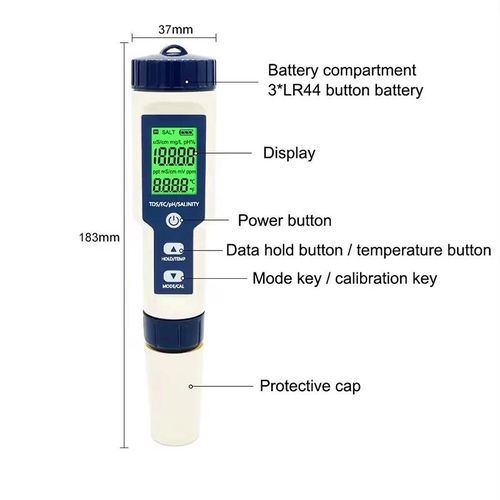 product_image_name-Generic-PH, TDS, EC, Salinity & Temperature Water Meter - 5 In 1 Water Teser-3