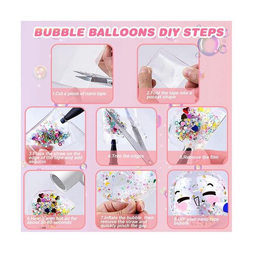 Nano Tape Bubble Kit Double Sided Tape Bubbles Balloon DIY Craft 2 Rolls  Glue