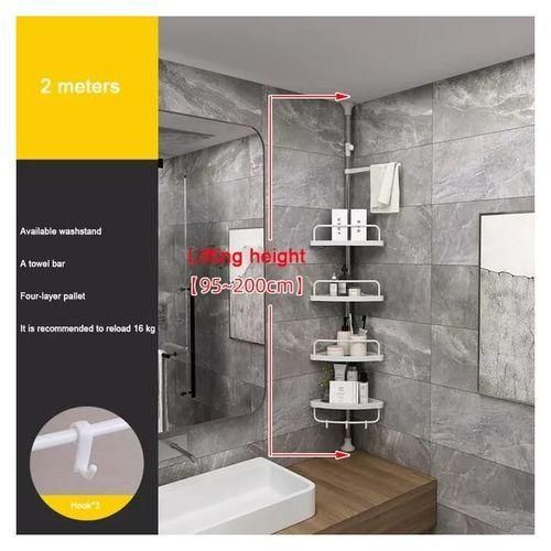 product_image_name-Generic-4 Tier Telescopic Bathroom Corner Shelf Shower Caddy-4
