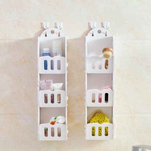 product_image_name-Generic-Hanging 3-Tier Multipurpose Wall Organizer - DIY Floating Shelf Storage Rack for Bathroom, Kitchen & Study-3