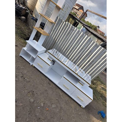 product_image_name-Generic-Tv stand with  LED lights with Inbuilt flower Decor stand -1