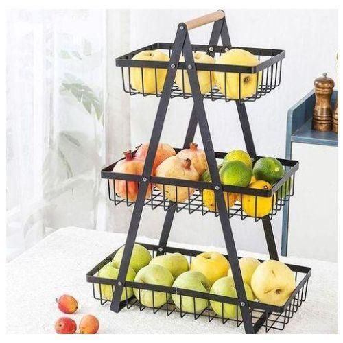 product_image_name-Generic-Hot selling 3-layer Handheld Fruit Snacks Storage Basket Black-1