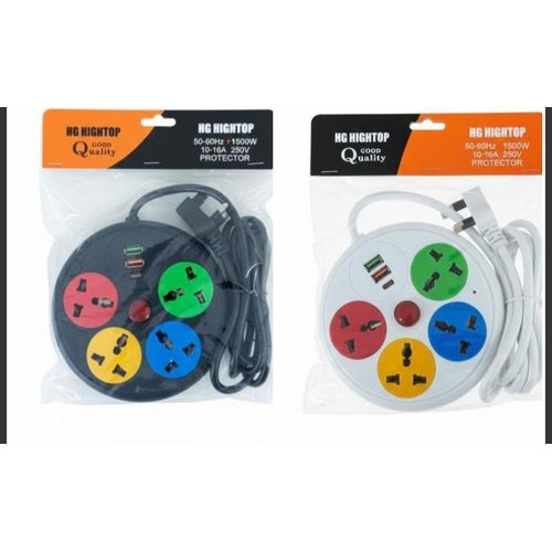 product_image_name-Generic-4-Way Round Power Extension Socket with 2 USB Ports and 1 Type-C Port-1